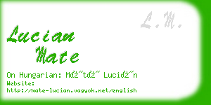 lucian mate business card